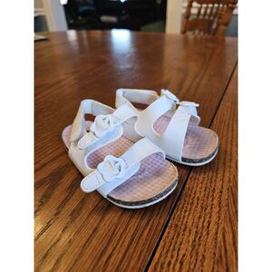 Baby/Toddler Sandals White Strappy Flower Size 4 Wonder Nation Infant